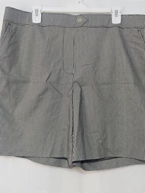 Rafaella Womens 18 Pull On Shorts Black White Gingham Check Houndstooth S